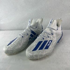 Size 9 1/2 football cleats color white and blue